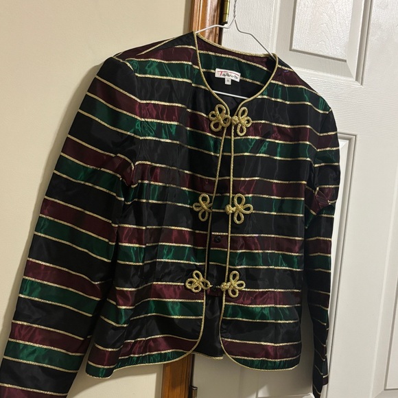 Vintage Talbots Striped Blazer with Gold Accents - Picture 1 of 5